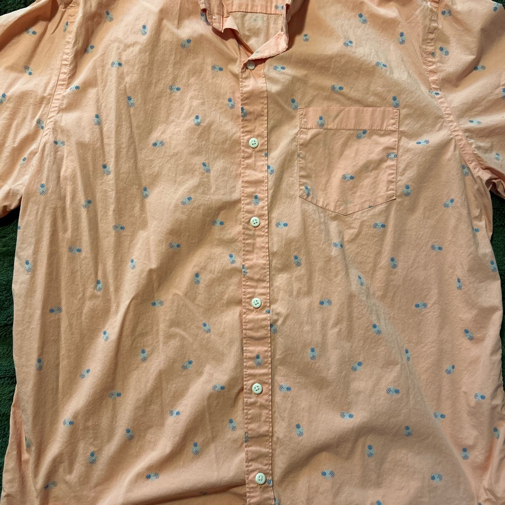 Men's Hawker Rye Peach Shirt with Blue Pineapple